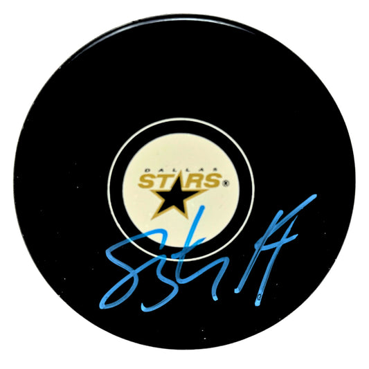Stu Barnes Dallas Stars Signed NHL Autograph Puck Blue Auto