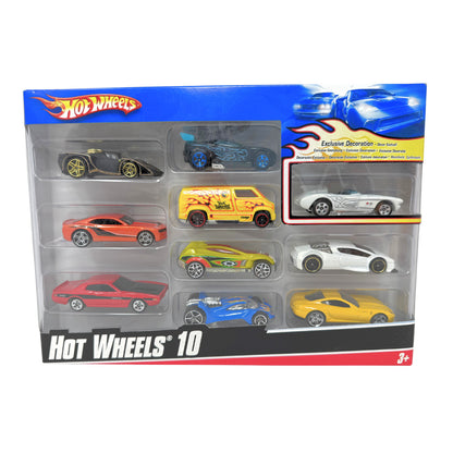 Hot Wheels 10-Car Gift Set with Exclusive Decoration Corvette SR-2 1:64 Diecast