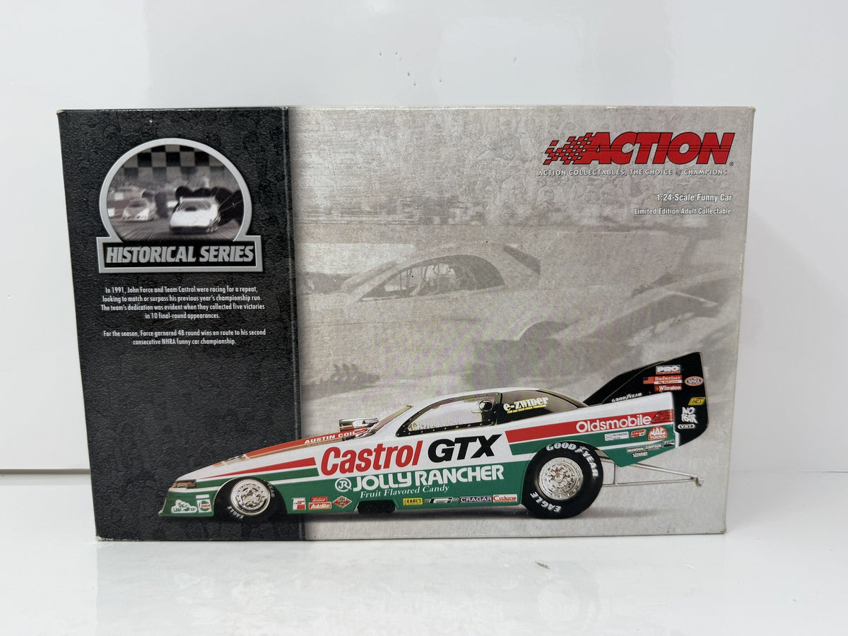 Action NHRA Historical John Force Castrol 1991 Oldsmobile Funny Car 1:24 Diecast