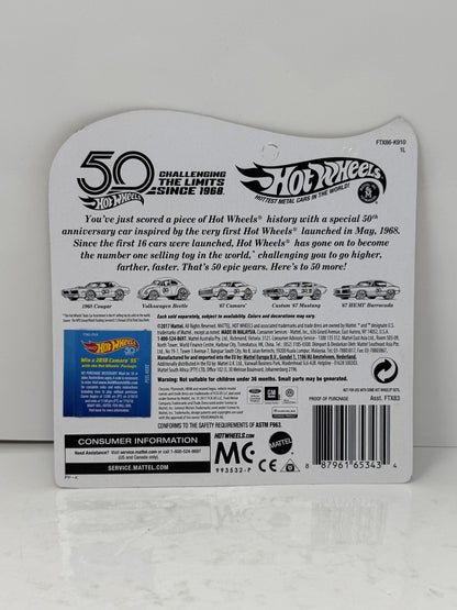 Hot Wheels 50th Anniversary Originals 1967 Camaro 1:64 Diecast Blue