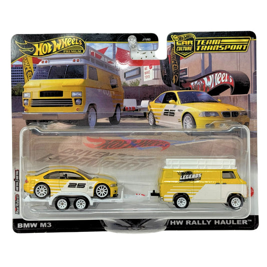 Hot Wheels Premium Team Transport BMW M3 & HW Rally Hauler 1:64 Diecast