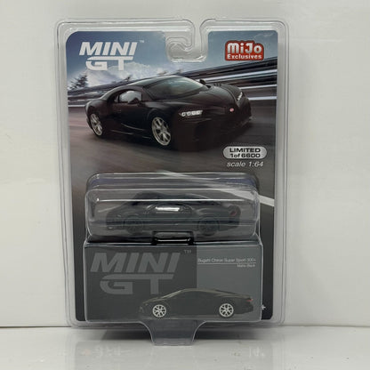 Mini GT MiJo Exclusives Bugatti Chiron Super Sport 300+ Matte Black 1:64 Diecast