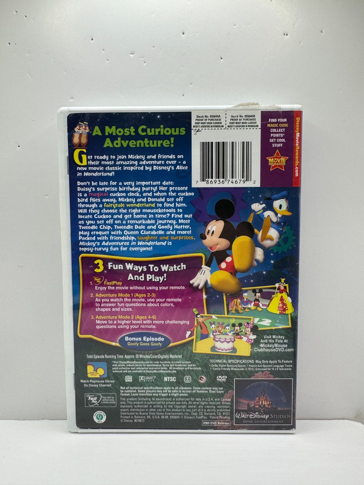 Mickey's Adventures in Wonderland (DVD) Mickey Mouse Kids Disney