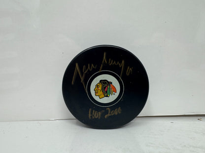 Denis Savard Chicago Blackhawks Signed NHL Autograph Puck Gold Auto