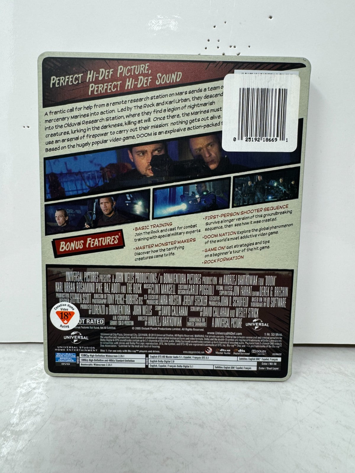 Doom (Blu-ray) Steelbook Dwayne Johnson Sci-Fi Good Condition!!!