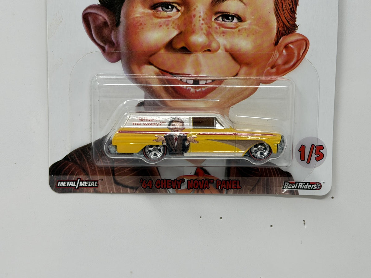 Hot Wheels MAD 1964 Chevrolet Nova Panel 1:64 Diecast Real Riders