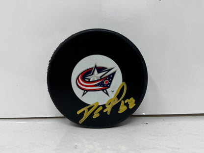 David Savard Columbus Blue Jackets Signed NHL Autograph Puck Gold Auto
