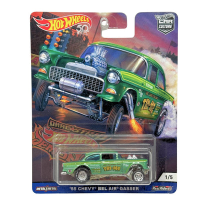 Hot Wheels Premium Drag Strip Demons 1955 Chevy Bel Air Gasser 1:64 Diecast