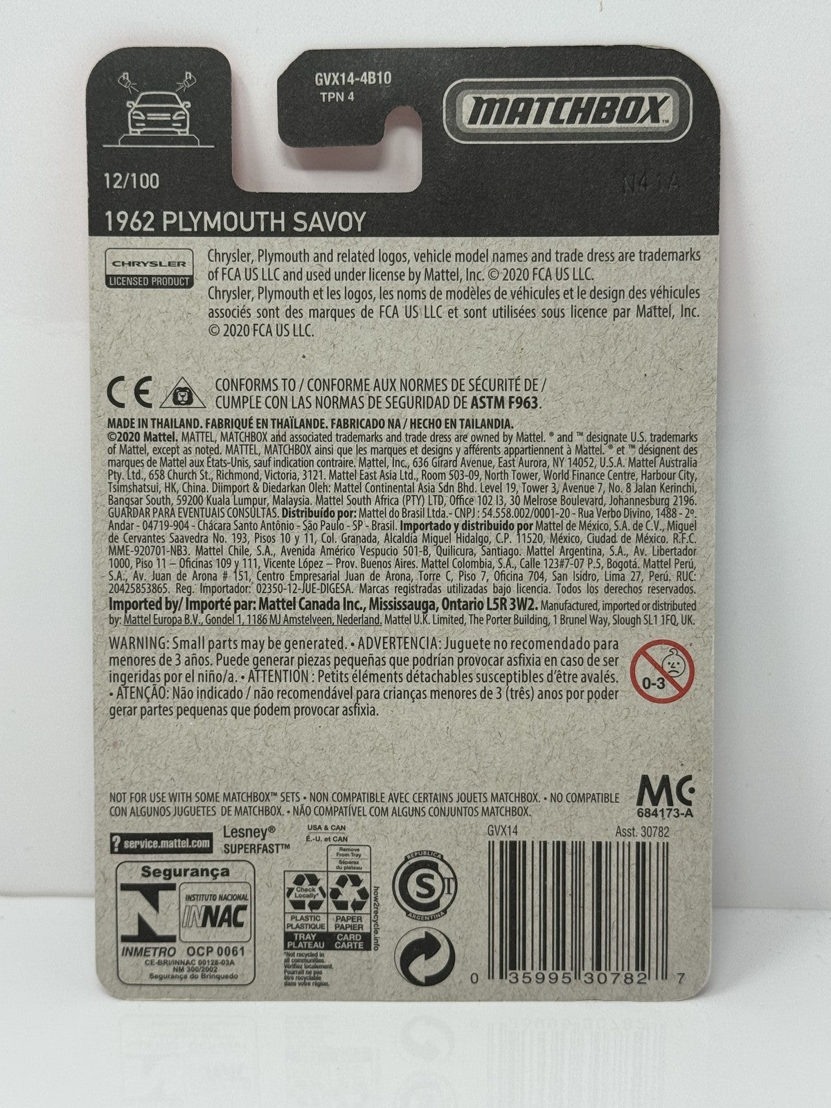 Matchbox 1962 Plymouth Savoy 1:64 Diecast Black