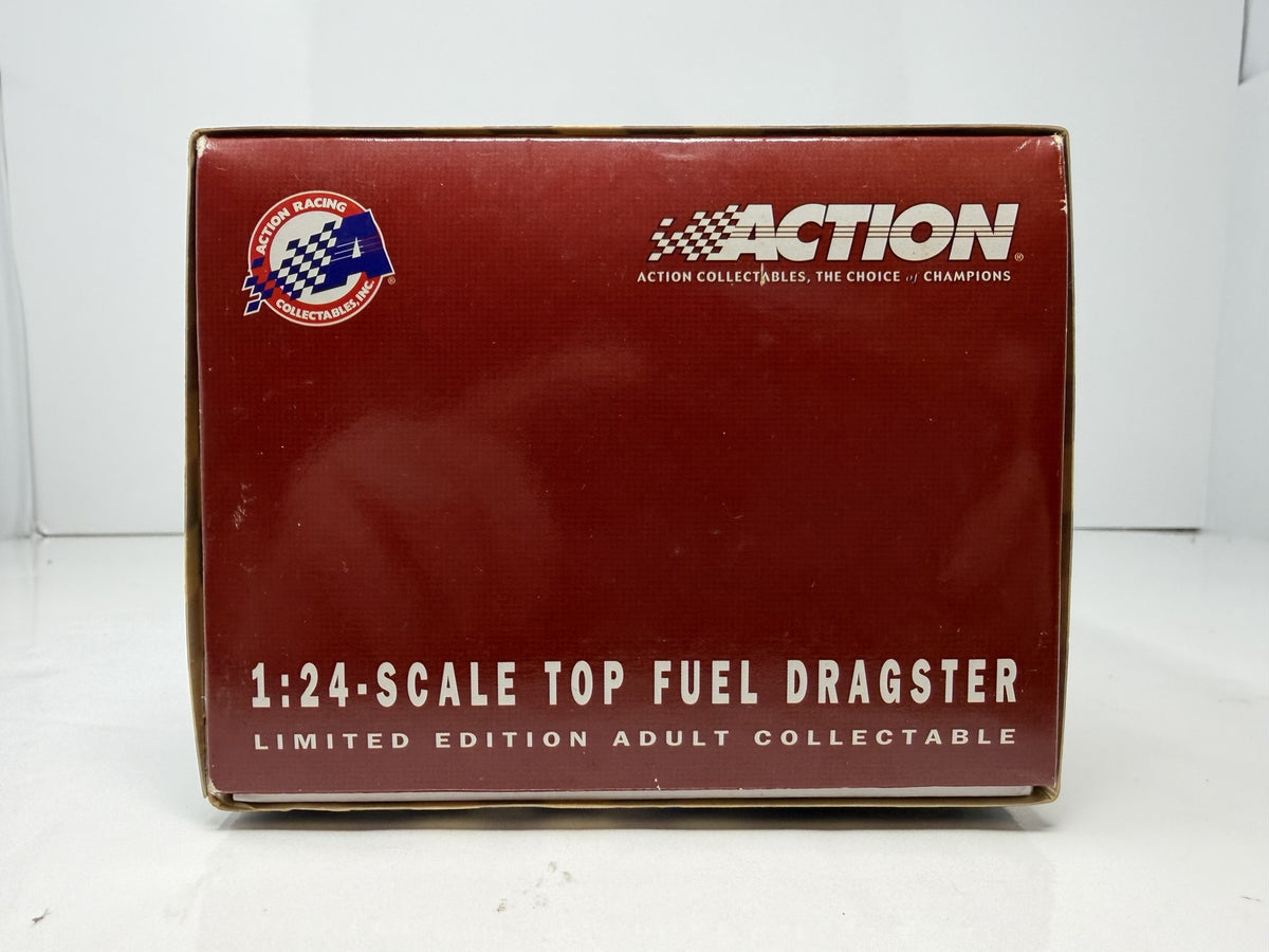 Action NHRA 2004 Larry Dixon Miller Lite Commemorative Can Series Top Fuel Dragster 1:24 Diecast Blue Silver