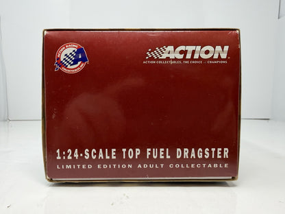 Action NHRA 2004 Larry Dixon Miller Lite Commemorative Can Series Top Fuel Dragster 1:24 Diecast Blue Silver
