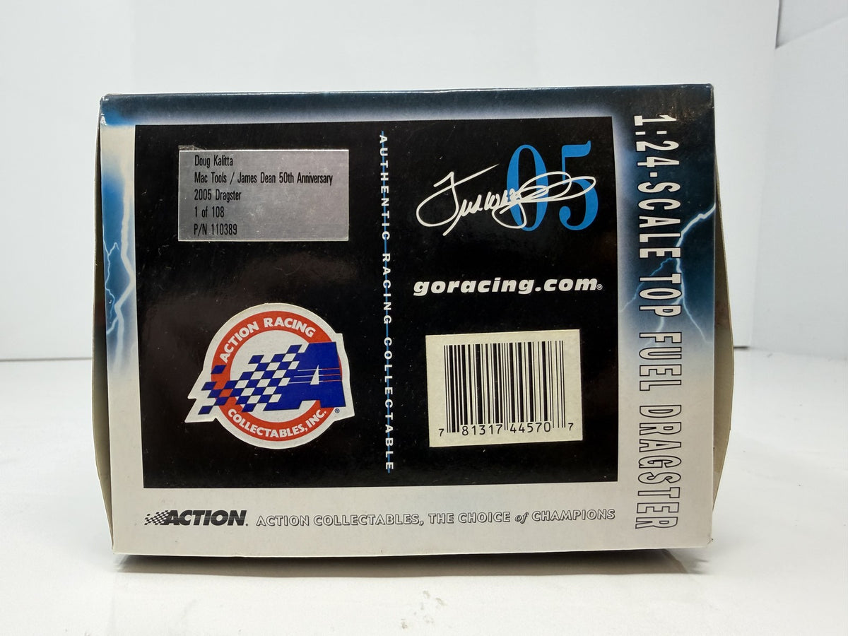 Action NHRA 2005 Doug Kalitta Mac Tools James Dean 50th Anniversary Action Racing Collectables Top Fuel Dragster 1:24 Diecast Blue Black 1 of 108