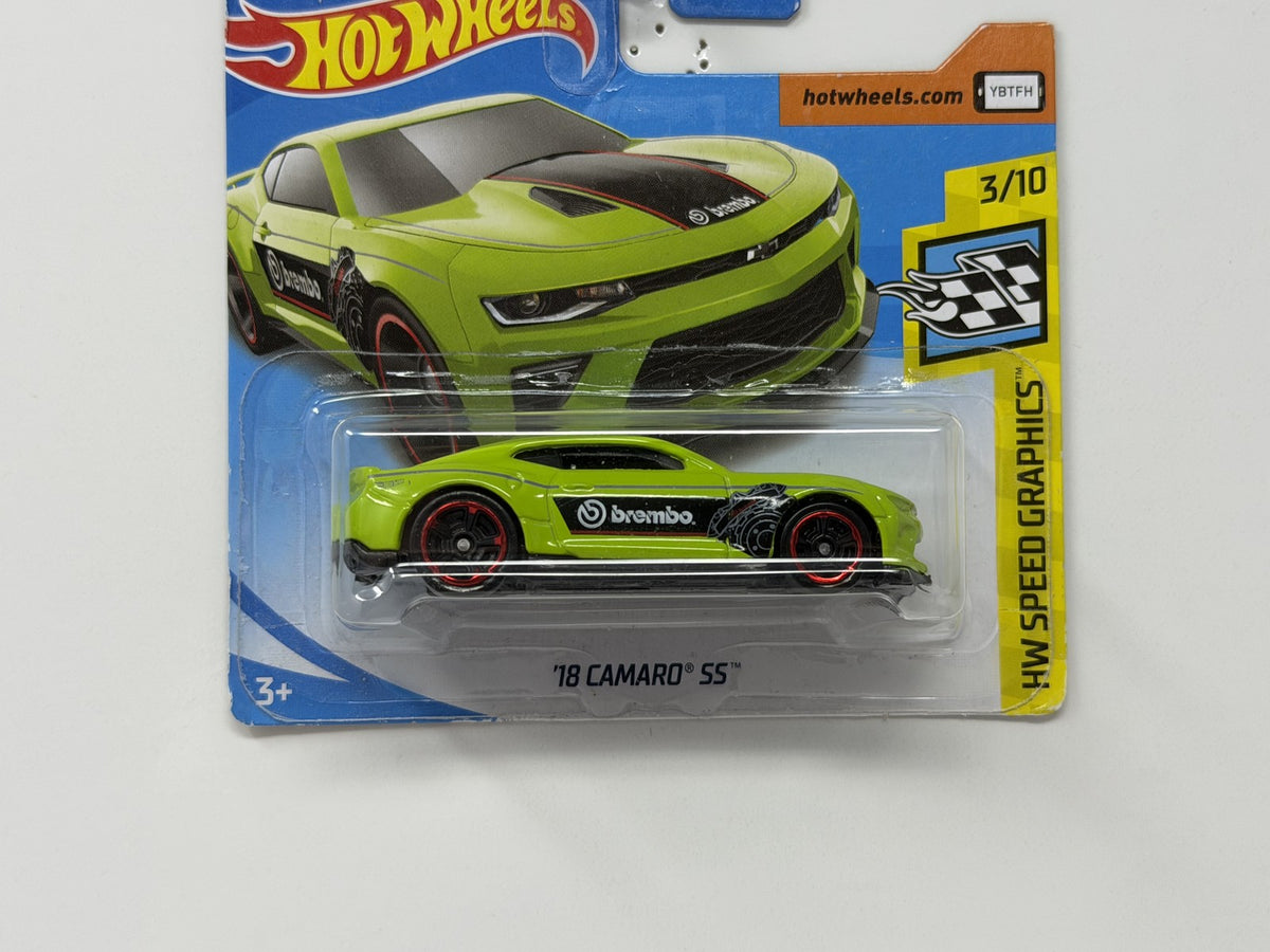 Hot Wheels HW Speed Graphics 2018 Chevy Camaro SS 1:64 Diecast Green Short Card