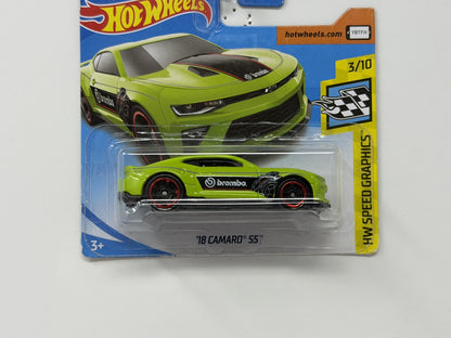Hot Wheels HW Speed Graphics 2018 Chevy Camaro SS 1:64 Diecast Green Short Card