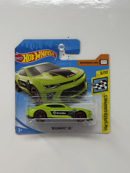Hot Wheels HW Speed Graphics 2018 Chevy Camaro SS 1:64 Diecast Green Short Card