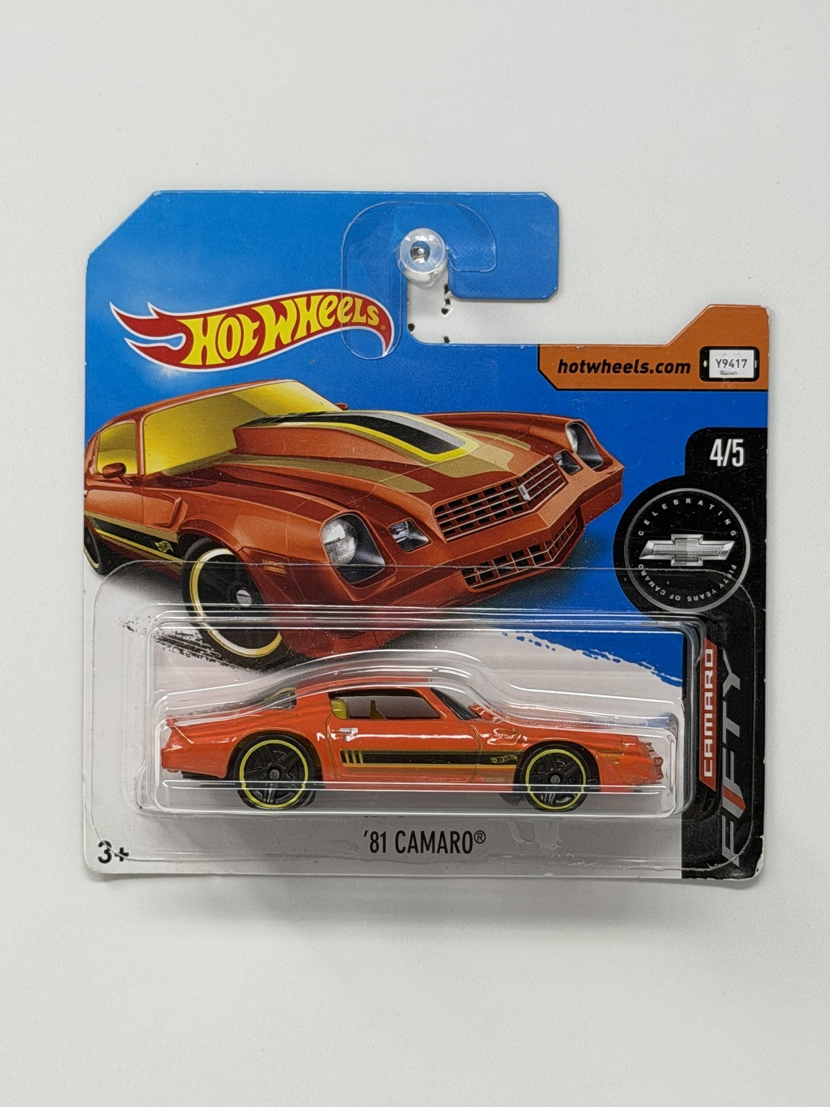 Hot Wheels Camaro Fifty 1981 Chevrolet Camaro 1:64 Diecast Orange Short Card