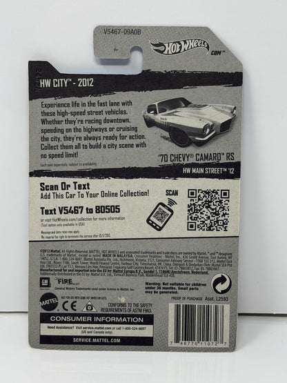 Hot Wheels HW City 1970 Chevrolet Camaro RS 1:64 Diecast White
