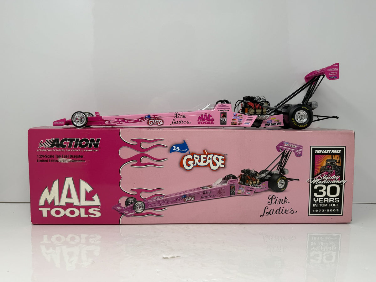 Action NHRA 2003 Shirley Muldowney Mac Tools Grease 25th Anniversary Action Racing Collectables Top Fuel Dragster 1:24 Diecast Pink