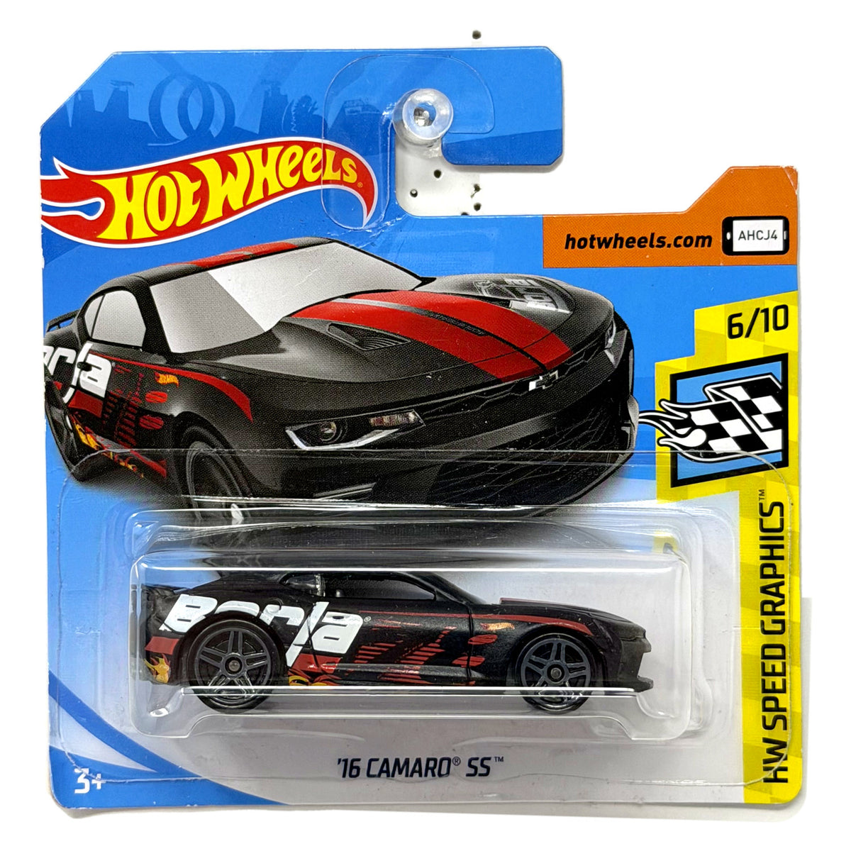 Hot Wheels HW Speed Graphics 2016 Chevy Camaro SS 1:64 Diecast Black Short Card