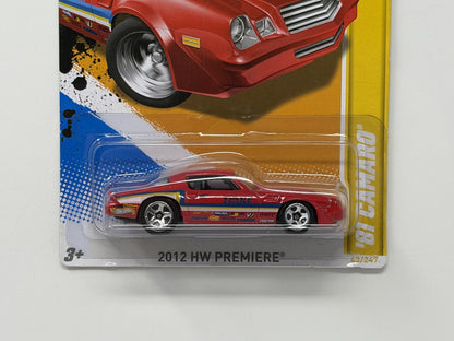 Hot Wheels 2012 HW Premiere 1981 Chevrolet Camaro 1:64 Diecast Red