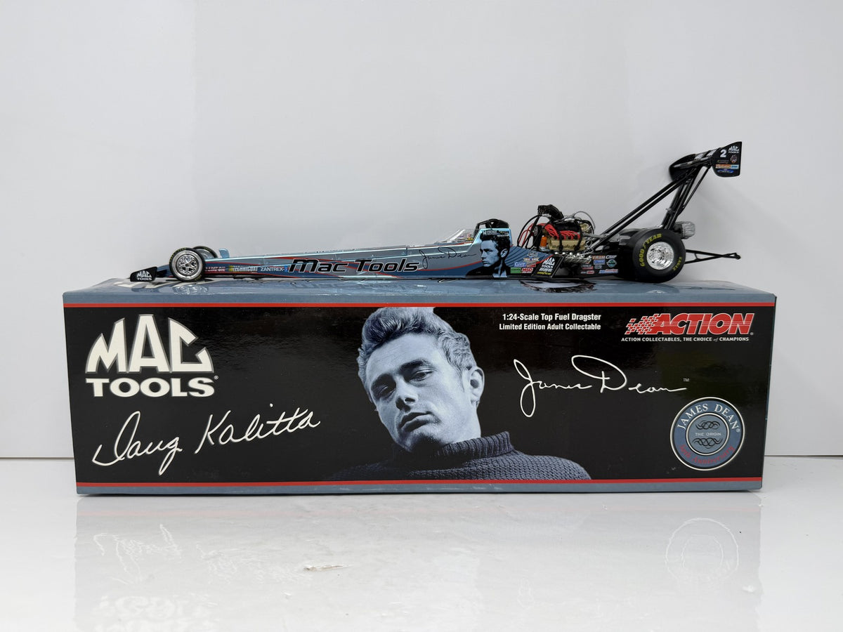 Action NHRA 2005 Doug Kalitta Mac Tools James Dean 50th Anniversary Action Racing Collectables Top Fuel Dragster 1:24 Diecast Blue Black 1 of 108