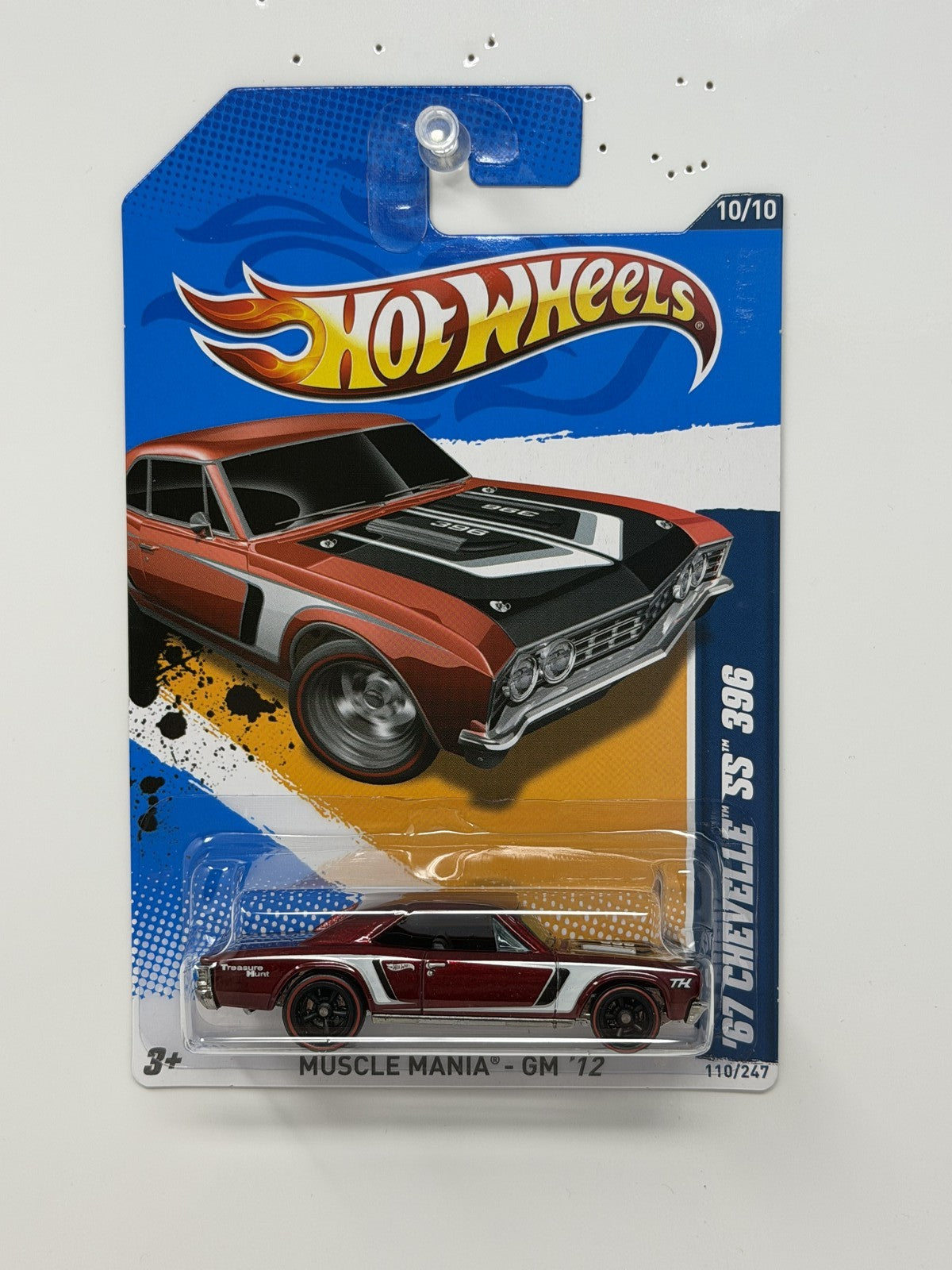 Hot Wheels Super Treasure Hunt 1967 Chevelle SS 396 1:64 Diecast Red STH