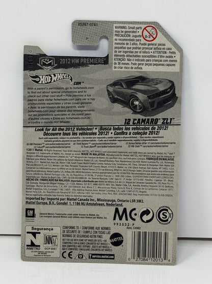 Hot Wheels HW Premiere 2012 Chevrolet Camaro ZL1 1:64 Diecast Red V2