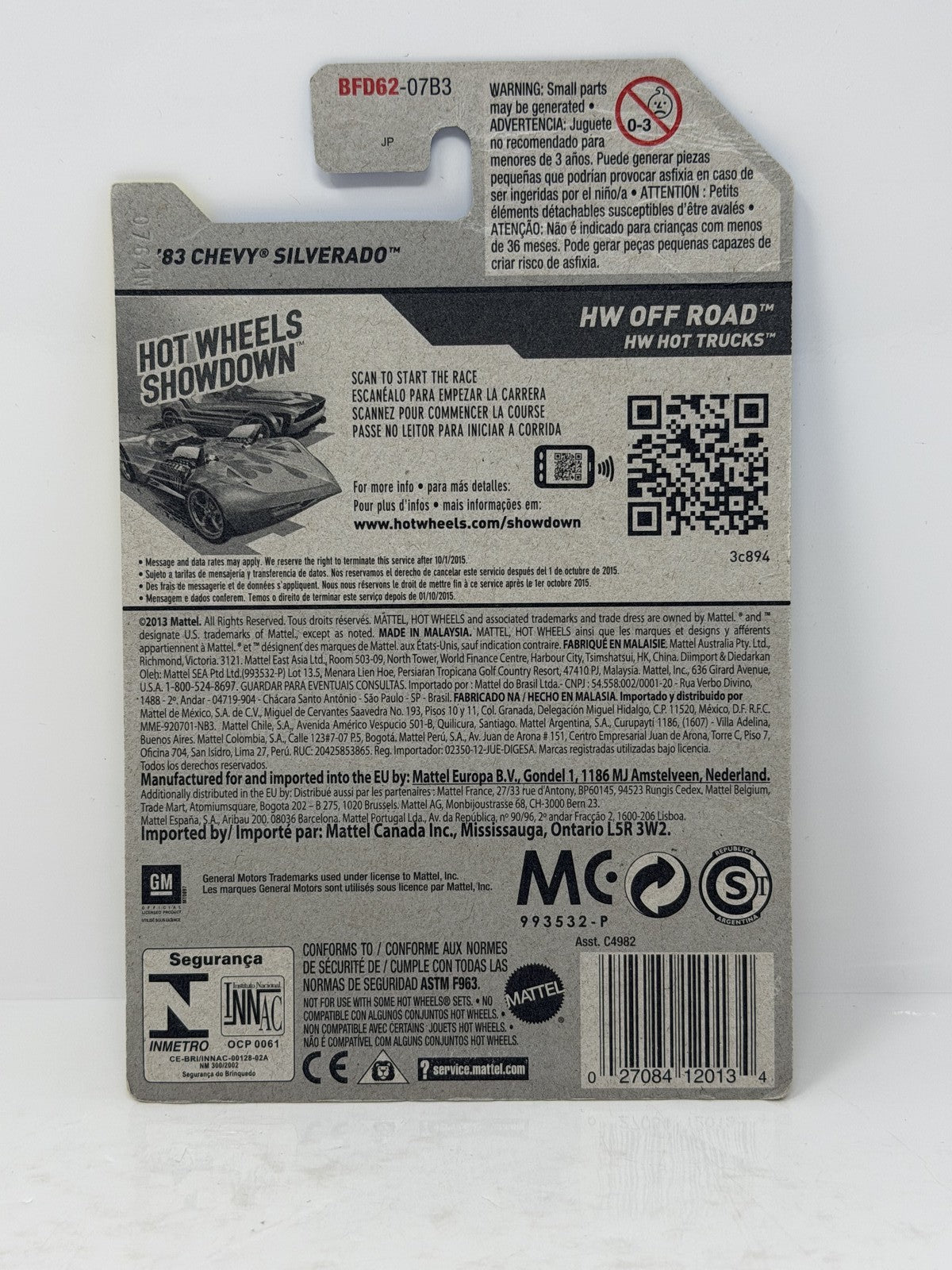 Hot Wheels HW Off-Road 1983 Chevy Silverado 1:64 Diecast Yellow V2