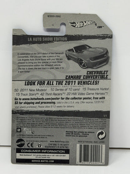 Hot Wheels LA Auto Show Chevrolet Camaro Convertible 1:64 Diecast Red