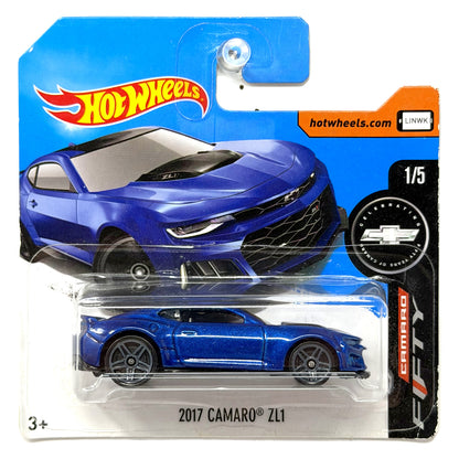 Hot Wheels Camaro Fifty 2017 Chevrolet Camaro ZL1 1:64 Diecast Blue Short Card