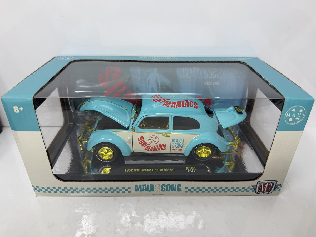 M2 Machines Maui & Sons 1952 Volkswagen Beetle Deluxe CHASE 1:24 Diecast Blue