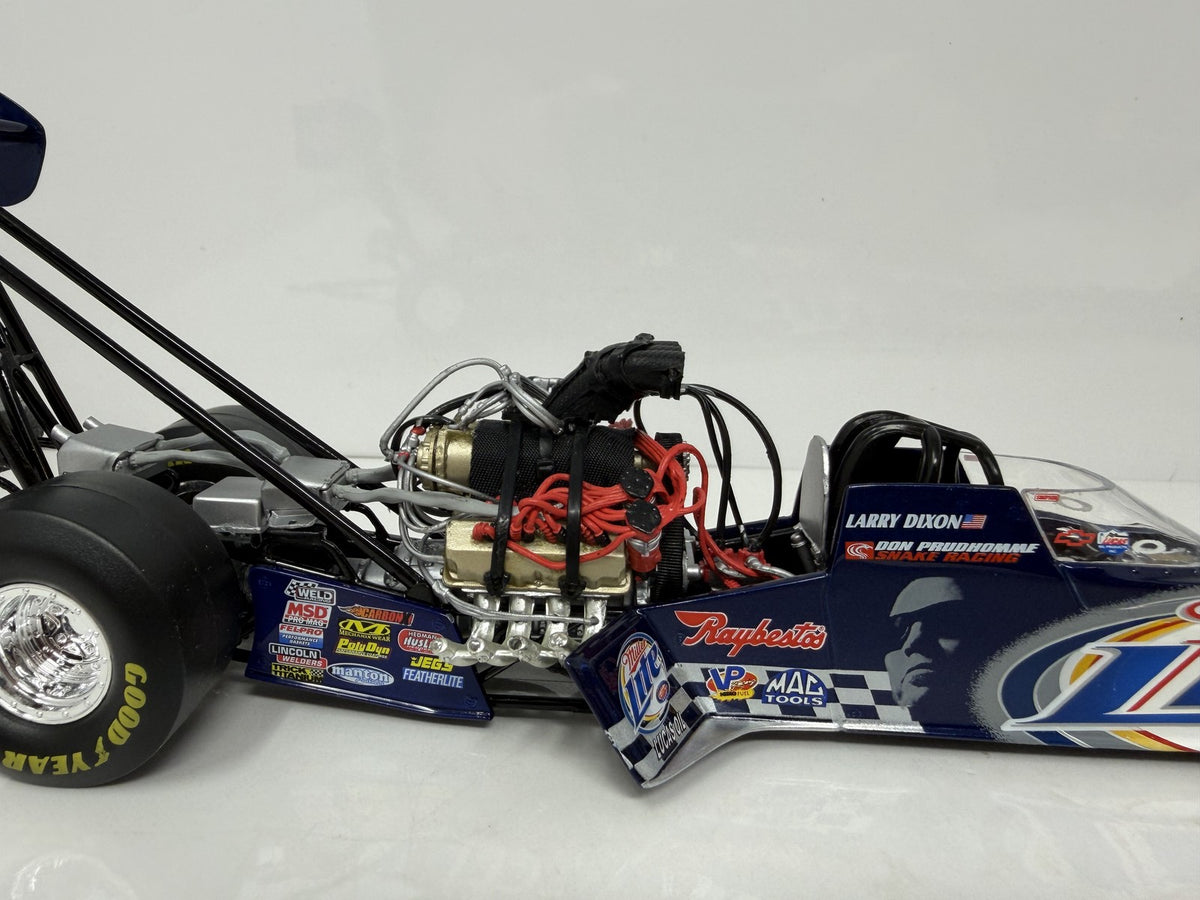 Action NHRA 2004 Larry Dixon Miller Lite Commemorative Can Series Top Fuel Dragster 1:24 Diecast Blue Silver