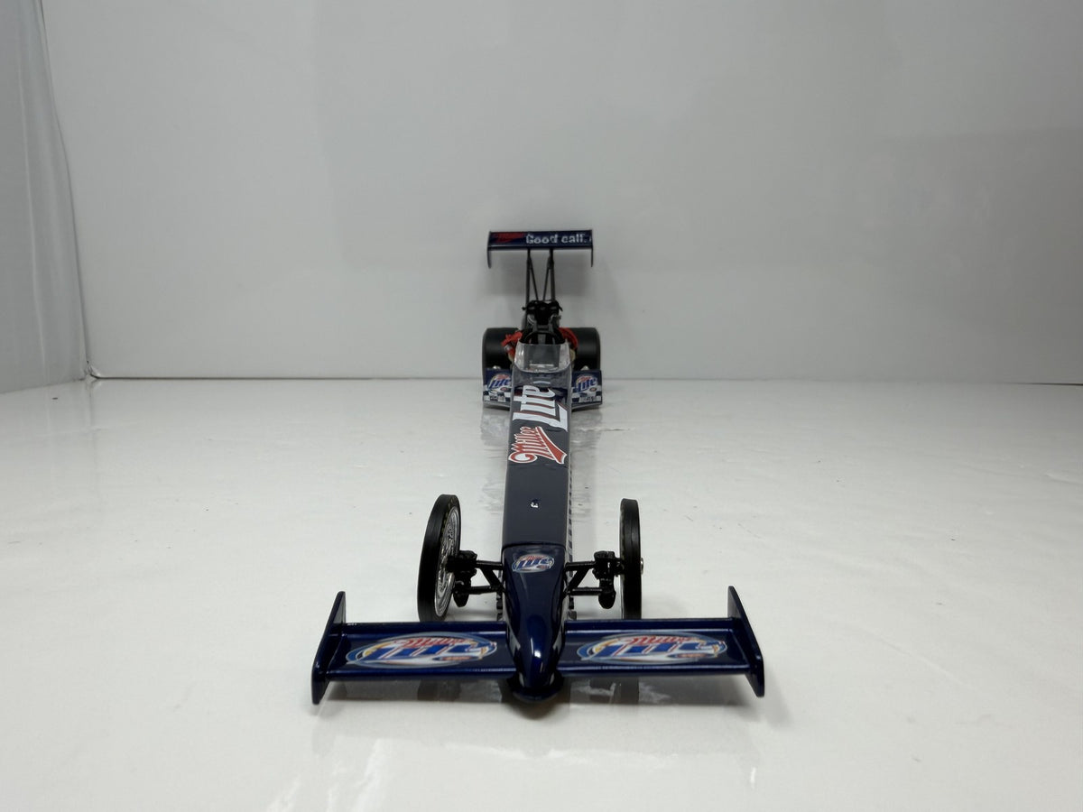 Action NHRA 2004 Larry Dixon Miller Lite Commemorative Can Series Top Fuel Dragster 1:24 Diecast Blue Silver