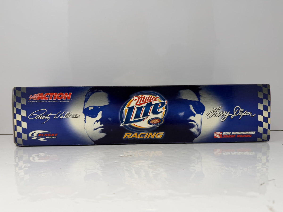 Action NHRA 2004 Larry Dixon Miller Lite Commemorative Can Series Top Fuel Dragster 1:24 Diecast Blue Silver