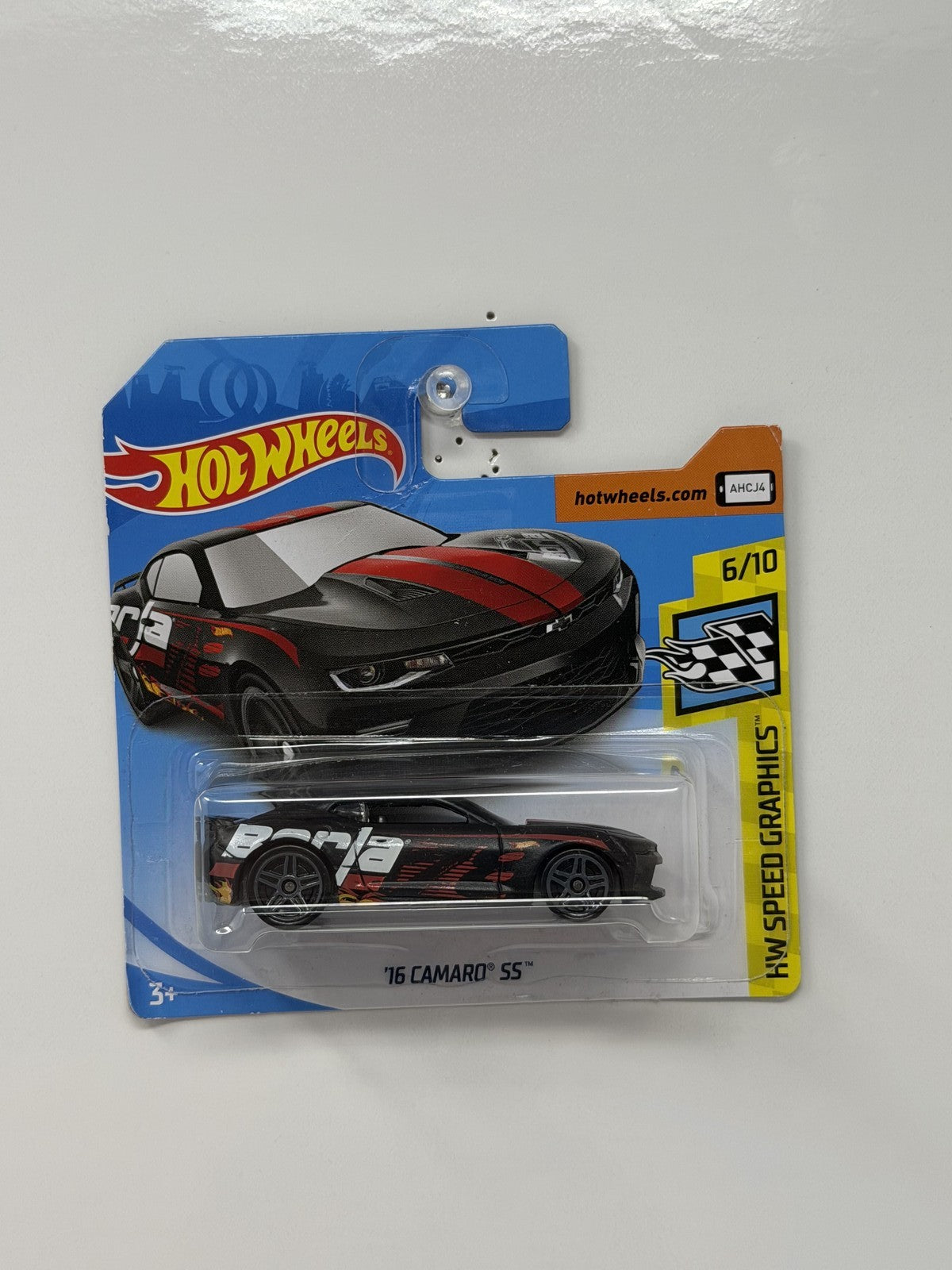 Hot Wheels HW Speed Graphics 2016 Chevy Camaro SS 1:64 Diecast Black Short Card