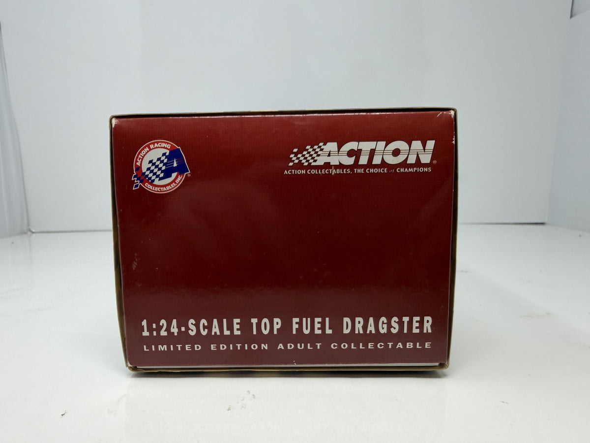 Action NHRA 2004 Larry Dixon Miller Lite Commemorative Can Series Top Fuel Dragster 1:24 Diecast Blue Silver