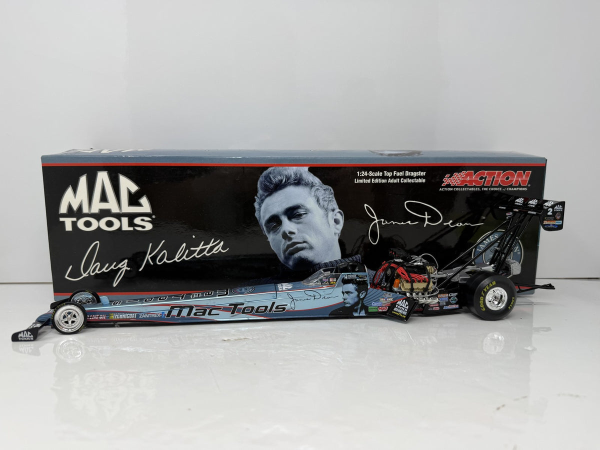Action NHRA 2005 Doug Kalitta Mac Tools James Dean 50th Anniversary Action Racing Collectables Top Fuel Dragster 1:24 Diecast Blue Black 1 of 108