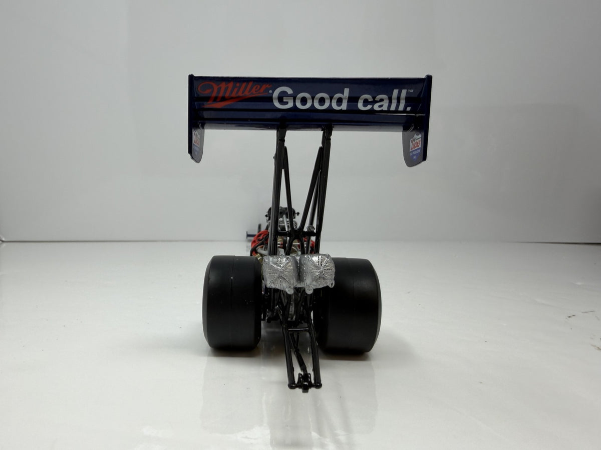 Action NHRA 2004 Larry Dixon Miller Lite Commemorative Can Series Top Fuel Dragster 1:24 Diecast Blue Silver