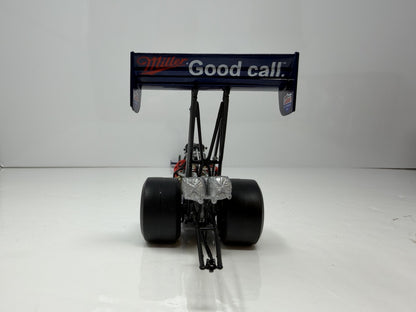 Action NHRA 2004 Larry Dixon Miller Lite Commemorative Can Series Top Fuel Dragster 1:24 Diecast Blue Silver