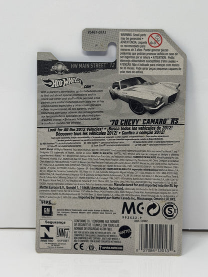 Hot Wheels HW Main Street 1970 Chevrolet Camaro RS 1:64 Diecast White