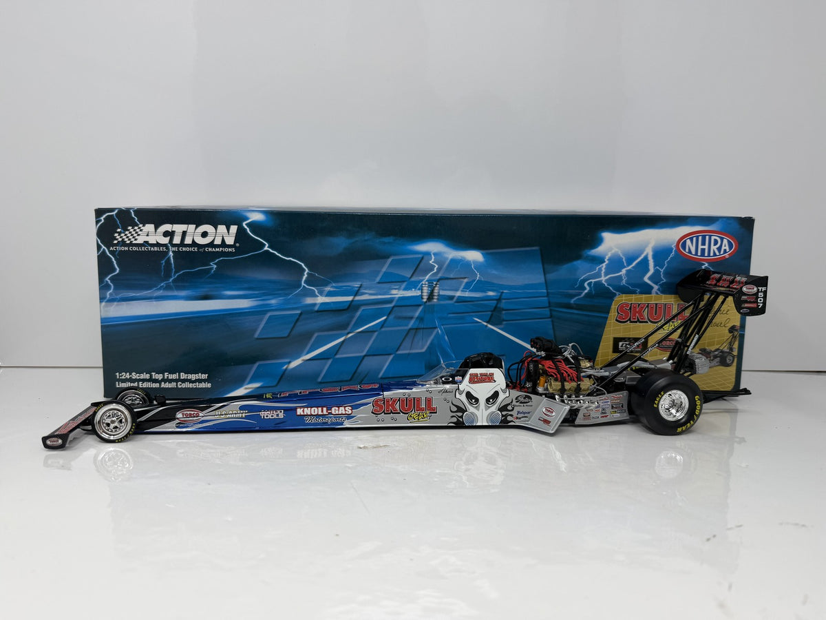 Action NHRA 2006 Melanie Troxel Skull Gear RCCA Color Chrome Top Fuel Dragster 1:24 Diecast Silver Blue Black 1 of 240