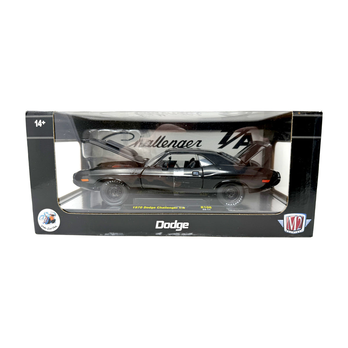 M2 Machines Dodge 1970 Dodge Challenger T/A CHASE 1:24 Diecast Black
