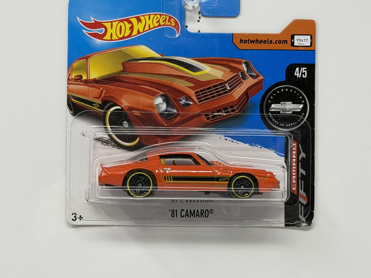 Hot Wheels Camaro Fifty 1981 Chevrolet Camaro 1:64 Diecast Orange Short Card