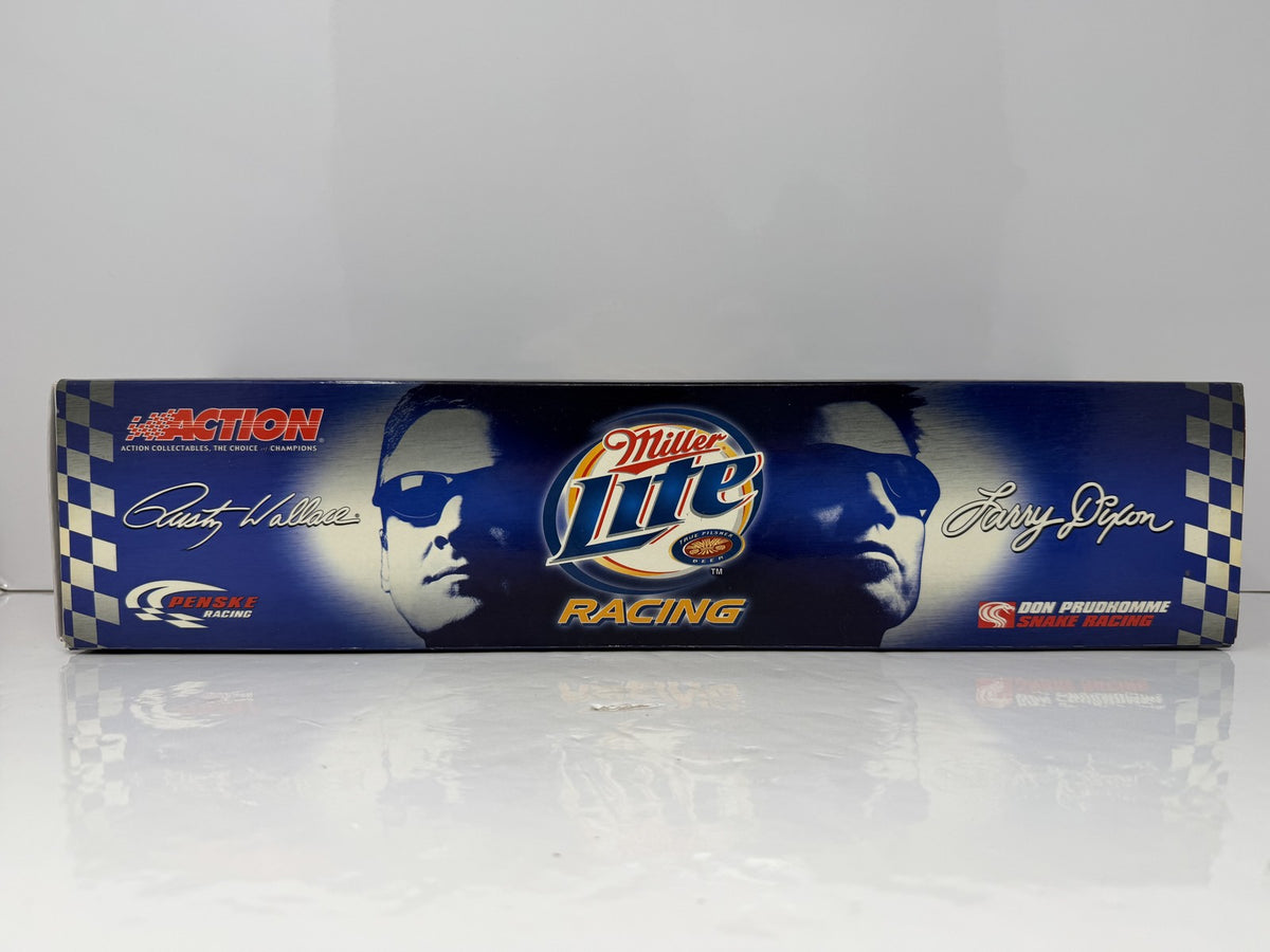 Action NHRA 2004 Larry Dixon Miller Lite Commemorative Can Series Top Fuel Dragster 1:24 Diecast Blue Silver