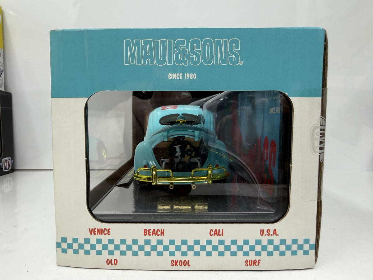 M2 Machines Maui & Sons 1952 Volkswagen Beetle Deluxe CHASE 1:24 Diecast Blue