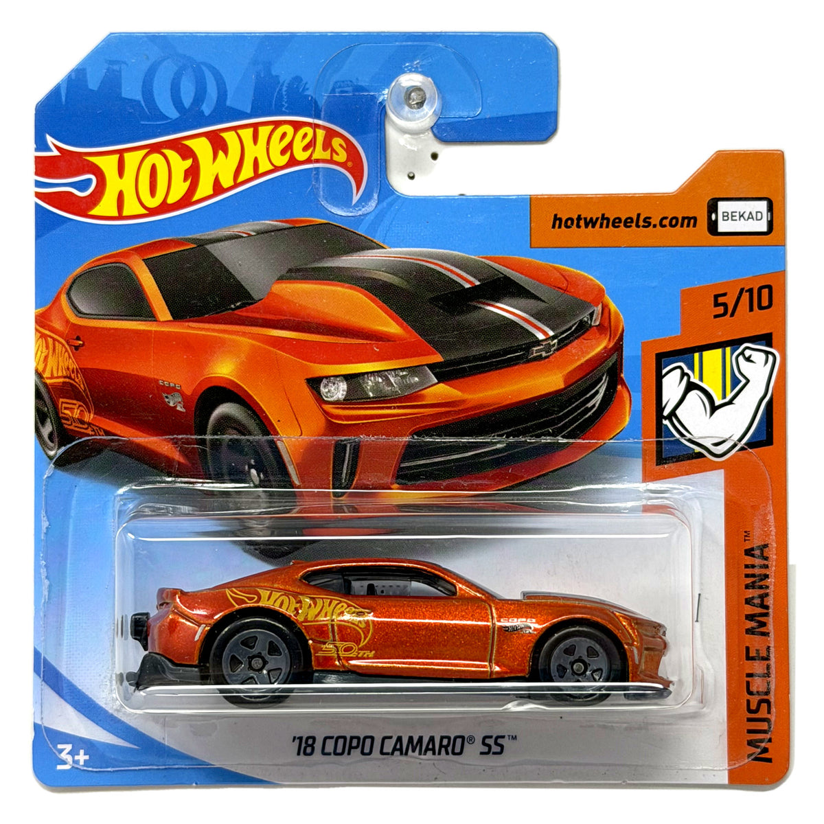 Hot Wheels Muscle Mania 2018 Chevrolet COPO Camaro SS 1:64 Diecast Short Card