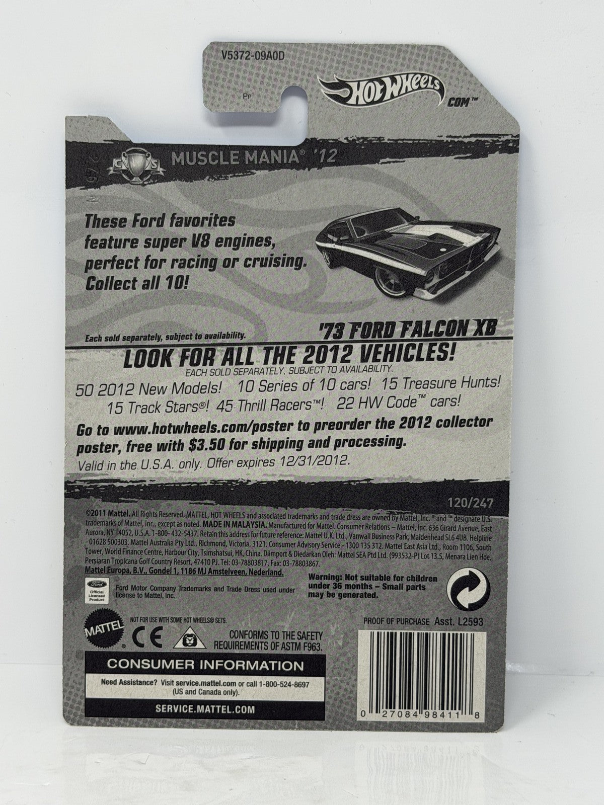 Hot Wheels Super Treasure Hunt 1973 Ford Falcon XB Muscle Mania 1:64 Diecast STH