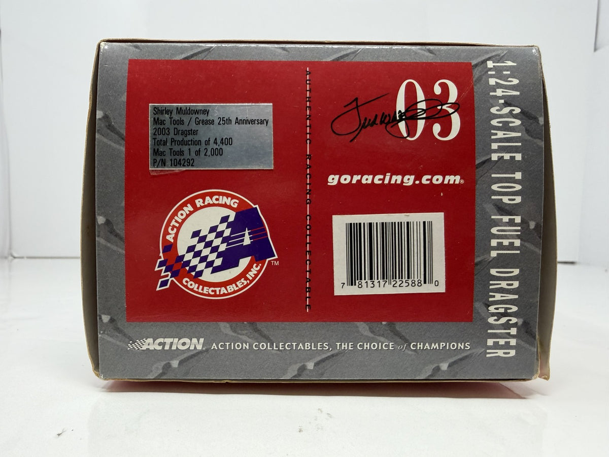 Action NHRA 2003 Shirley Muldowney Mac Tools Grease 25th Anniversary Action Racing Collectables Top Fuel Dragster 1:24 Diecast Pink