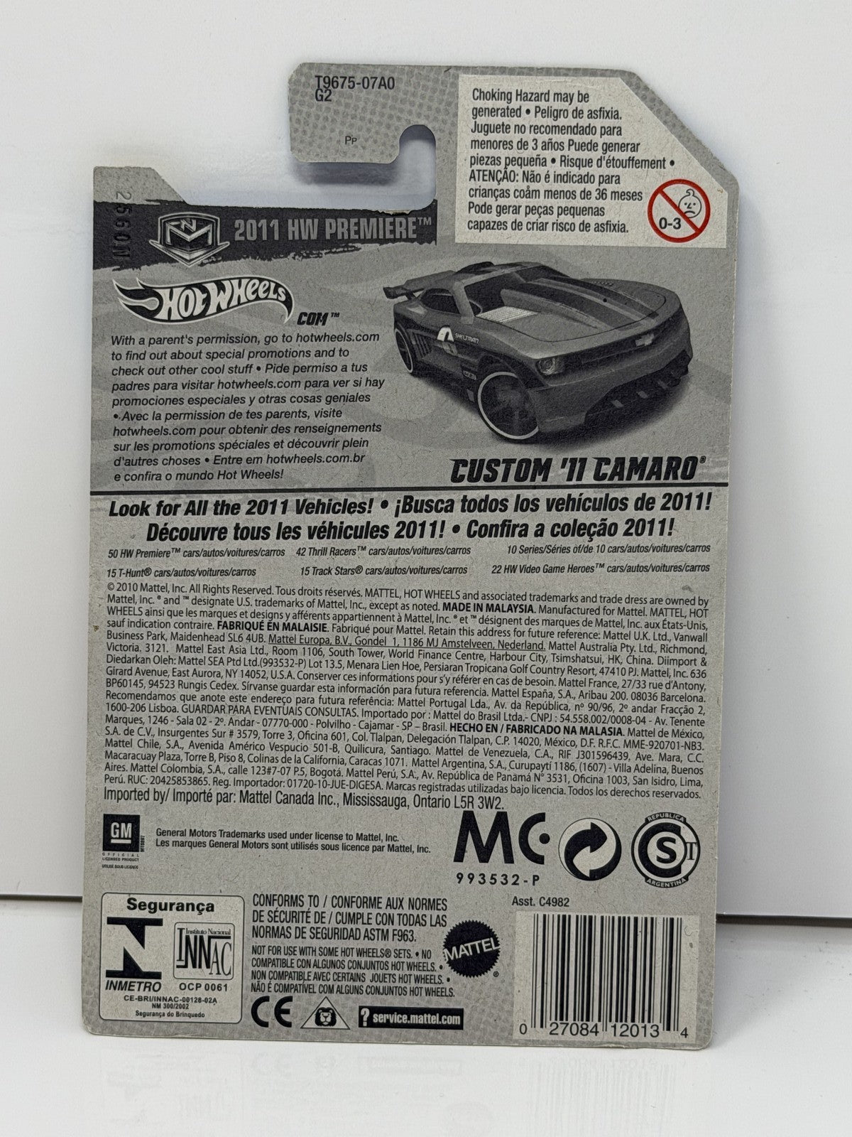 Hot Wheels HW Premiere 2011 Custom Chevrolet Camaro 1:64 Diecast Red