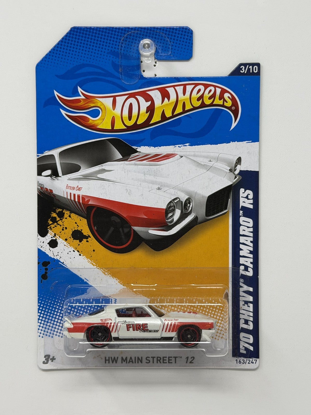 Hot Wheels HW Main Street 1970 Chevrolet Camaro RS 1:64 Diecast White
